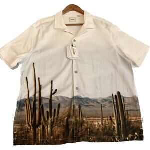 ROWM Men’s Southwest Design Button Front Short Sleeve Statement Shirt Size XL